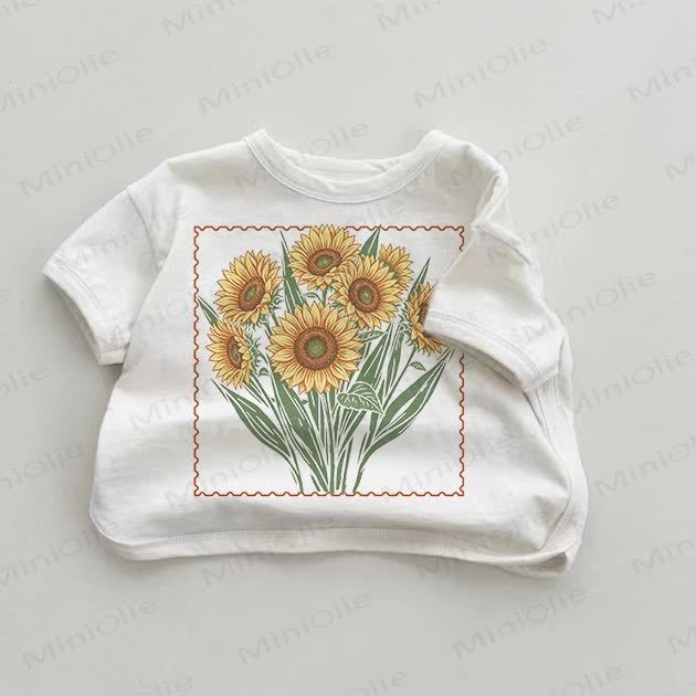 ベビーひまわり柄ホワイトTシャツ - 白 - 18～24ヶ月 - image 1