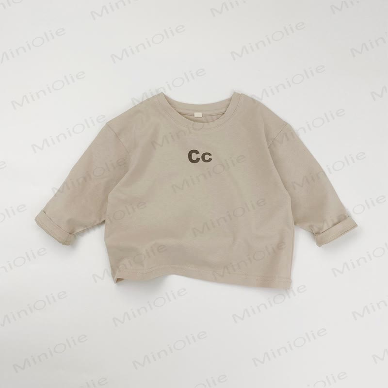 レターCC幼児用ラウンドネックTシャツ - ベージュ - 8歳 - image 6