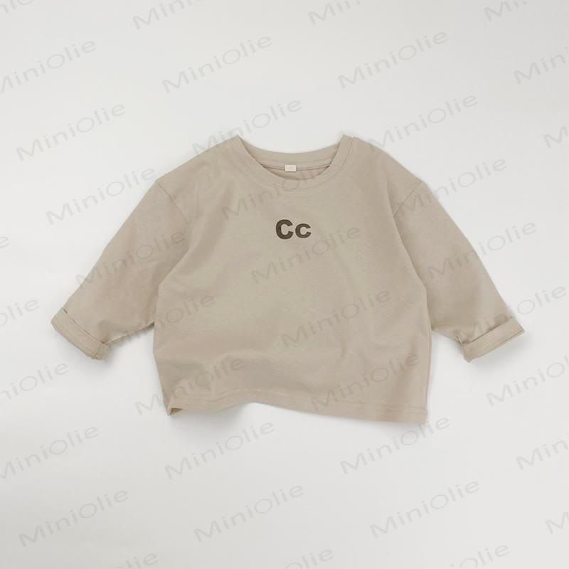 レターCC幼児用ラウンドネックTシャツ - ベージュ - 8歳 - image 6