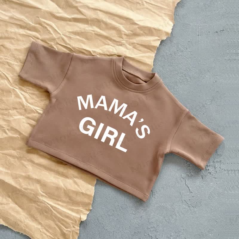 MAMA'S BOY/MAMA'S GIRLベビーサマーカジュアルTシャツ - MAMA'S GIRL-ブラウン - 2～3歳 - image 6