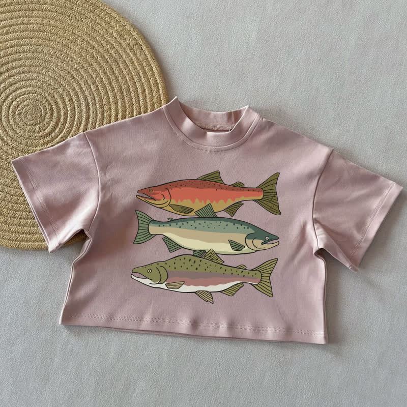 ベビーフィッシュ サマーカジュアルTシャツ - コーラルピンク - 2～3歳 - image 3