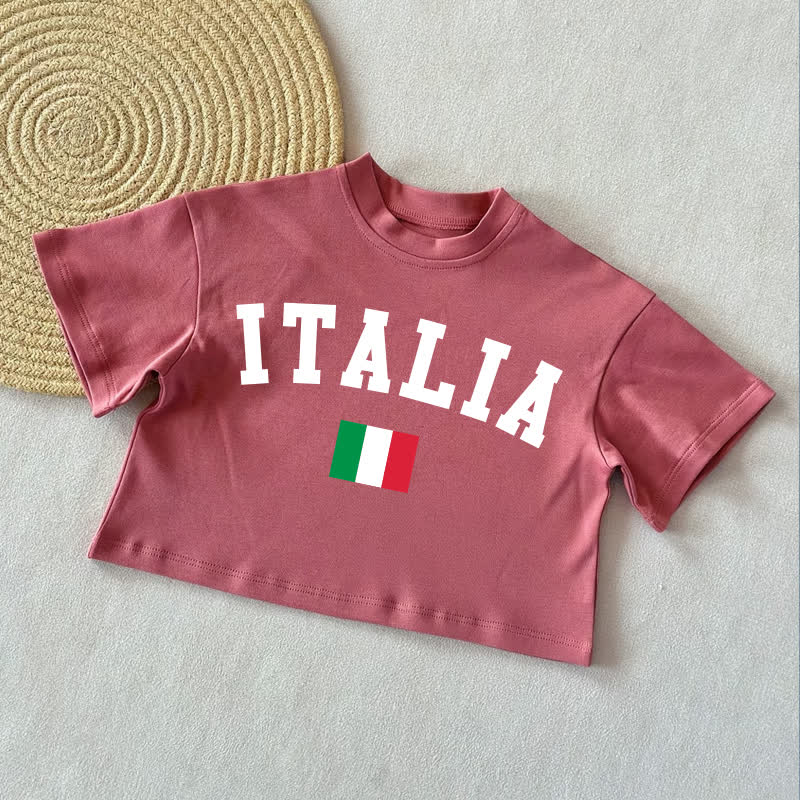ITALIAベビー サマー カジュアル Tシャツ - レンガ色 - 2～3歳 - image 4