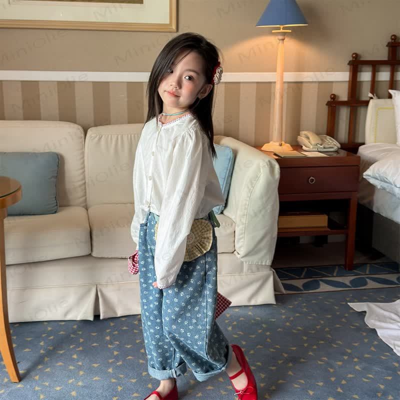 ベビー幼児用デニムフラワーパンツ - image 6