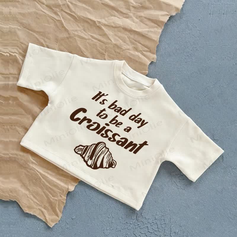 IT'S BAD DAY TO BE A CROISSANTベビーTシャツ - 白 - 2～3歳 - image 1