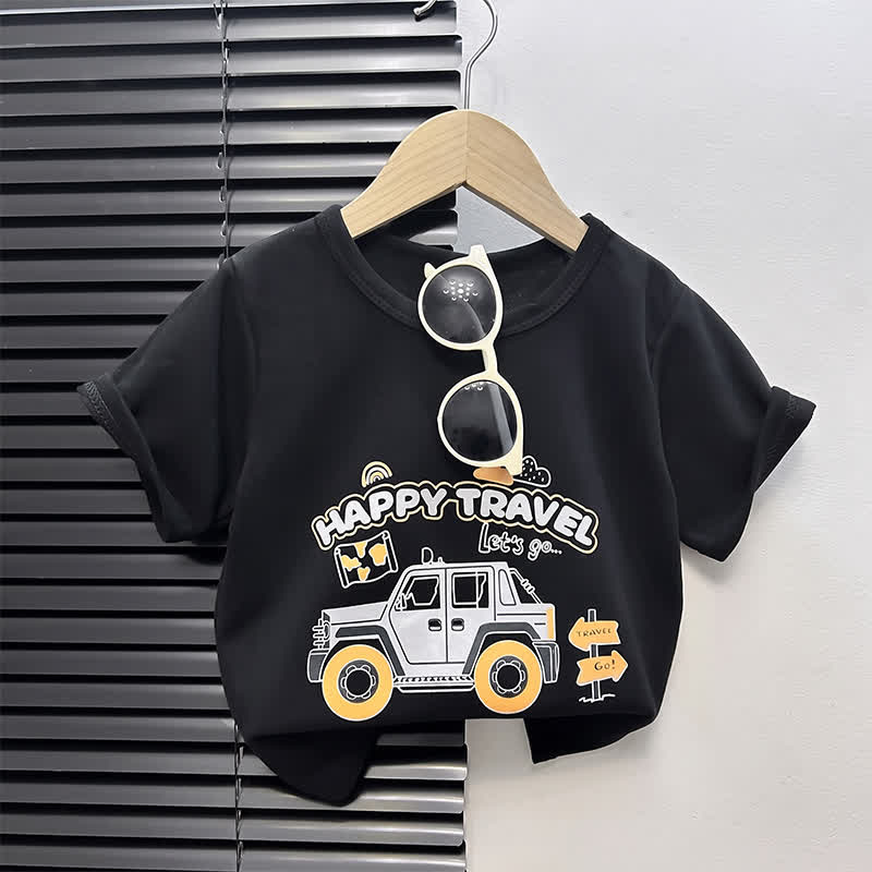 幼児用漫画柄ボックス型Tシャツ - ブラックカー - 4～5歳 - image 9