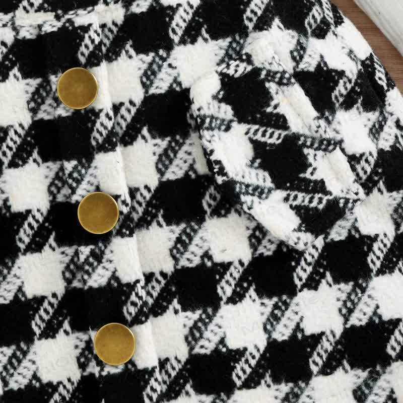 ベビー ブラック ホワイト チェック柄 サスペンダースカート 2ピースセット - image 7