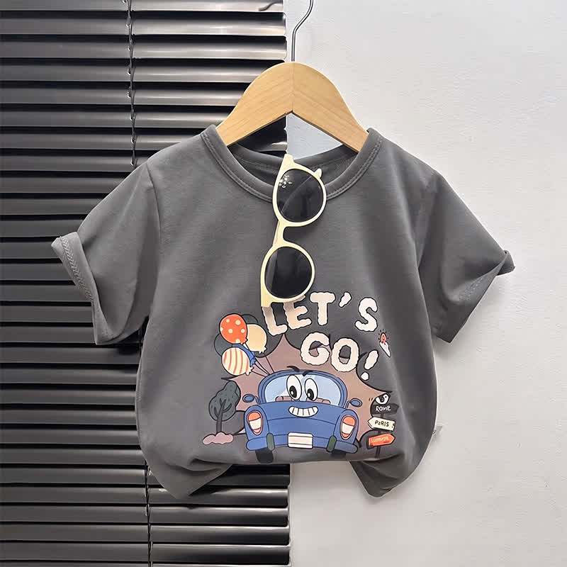 幼児用漫画柄ボックス型Tシャツ - グレーカー - 4～5歳 - image 11