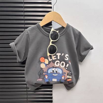 幼児用漫画柄ボックス型Tシャツ - グレーカー - 4～5歳 - image 11