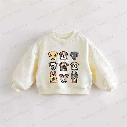 赤ちゃん・幼児用犬柄スウェットシャツ - クリーム - 3～5歳 - image 1