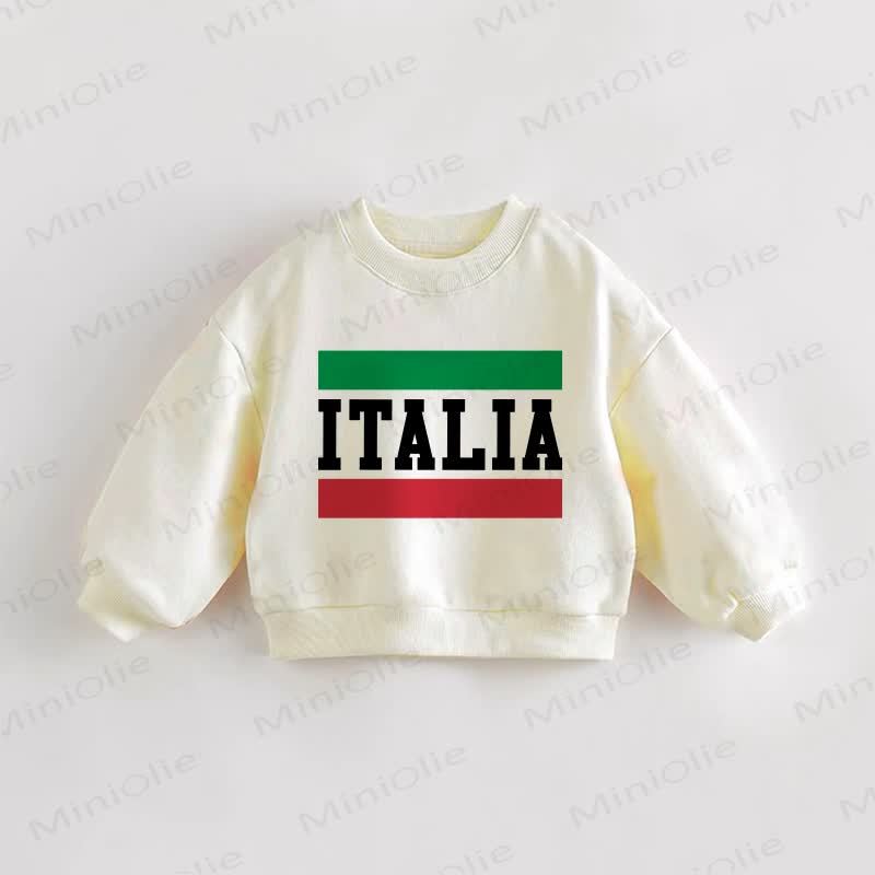 ITALIA国旗柄のベビー幼児用スウェットシャツ - クリーム - 3～5歳 - image 1