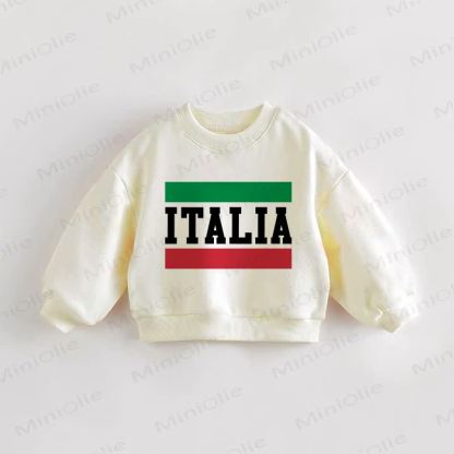 ITALIA国旗柄のベビー幼児用スウェットシャツ - クリーム - 3～5歳 - image 1