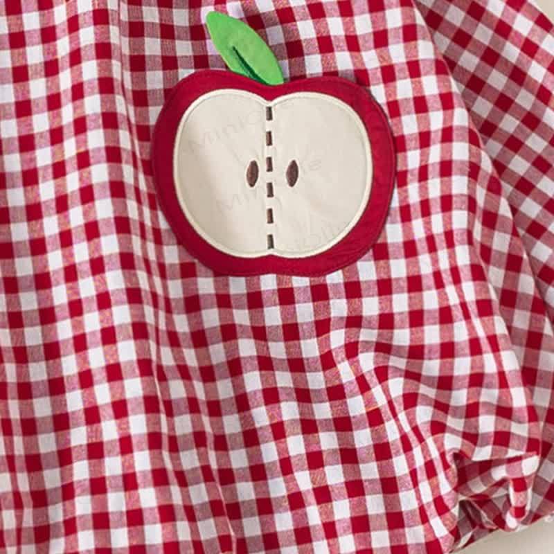 幼児用アップルレッドチェック柄ノースリーブドレス - image 11