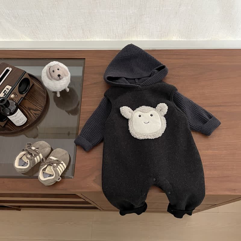 ベビー幼児用モンキーフリースブラックオーバーオール＆セーター - image 4