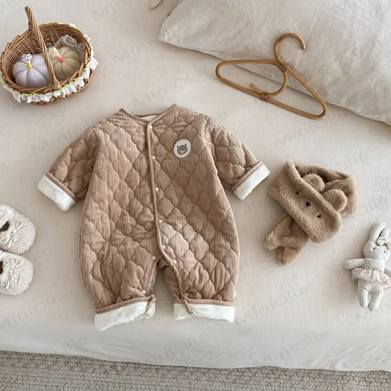 ベビースカーフ かわいい漫画キルティングロンパース - 茶色 - 18～24ヶ月 - image 11