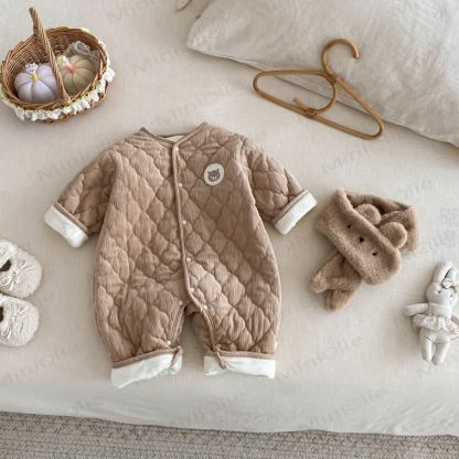 ベビースカーフ かわいい漫画キルティングロンパース - 茶色 - 18～24ヶ月 - image 11