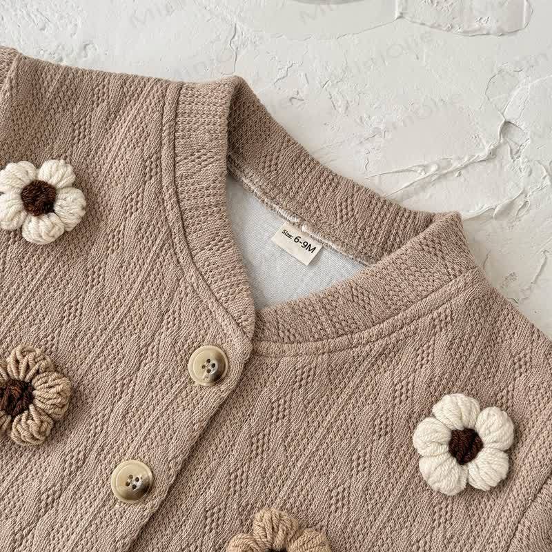 ベビーフラワーニット ダークブラウン 2点セット - image 12