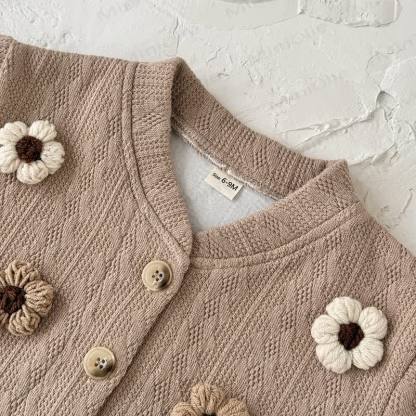 ベビーフラワーニット ダークブラウン 2点セット - image 12