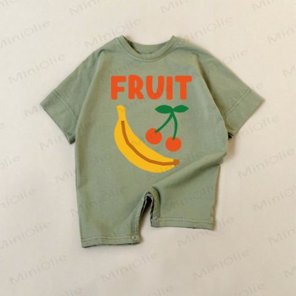 FRUIT柄ベビーバナナチェリーロンパース - 緑 - 18～24ヶ月 - image 1