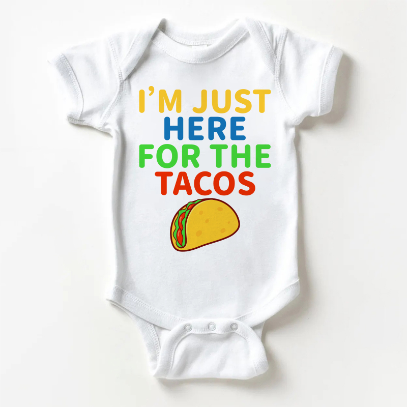 I'M JUST HERE FOR THE TACOSよ ベビーホワイトボディスーツ - 白 - 18～24ヶ月 - image 1