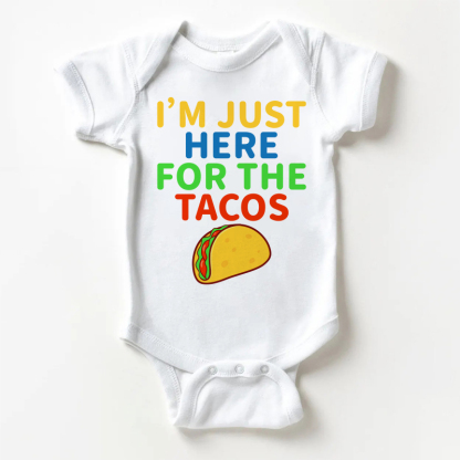 I'M JUST HERE FOR THE TACOSよ ベビーホワイトボディスーツ - 白 - 18～24ヶ月 - image 1
