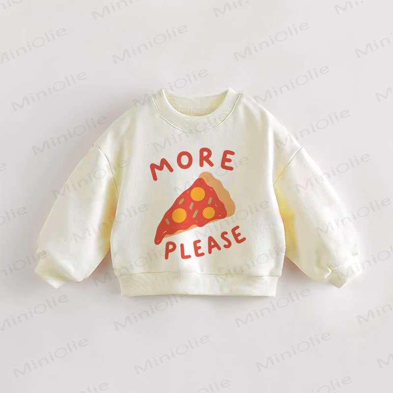もっとください！ベビー幼児用ピザスウェットシャツ - クリーム - 3～5歳 - image 1