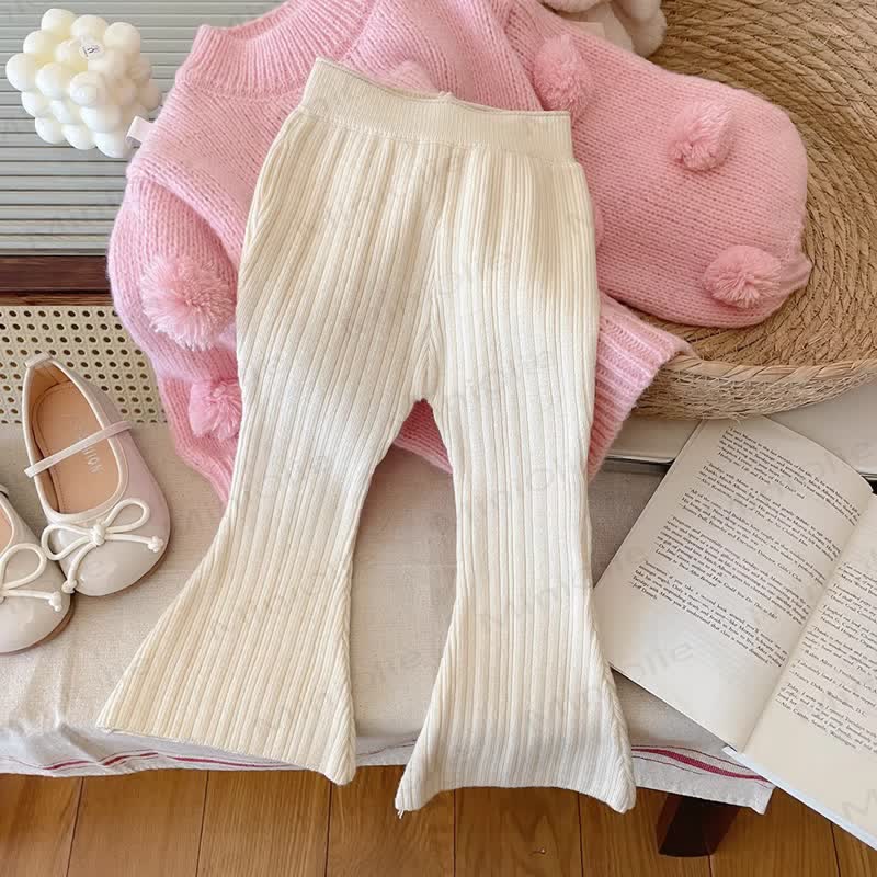 幼児の女の子の毛玉セーターまたはベルボトムパンツ - image 4