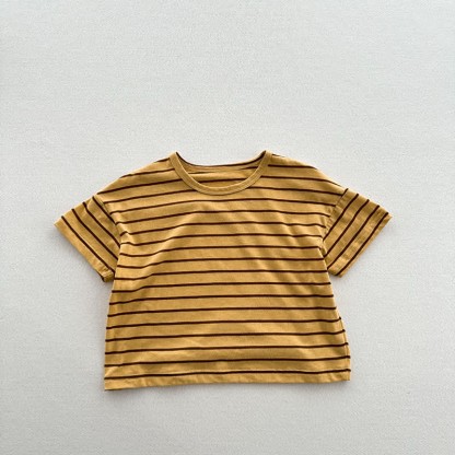 幼児用ストライプカジュアルTシャツ - 黄色 - 8歳 - image 9