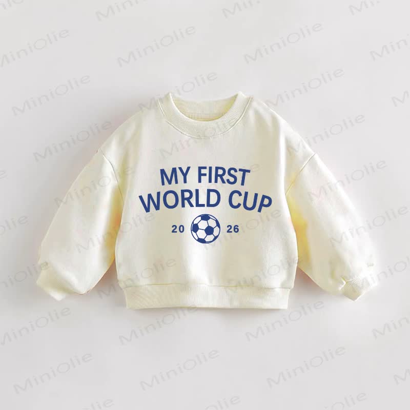 MY FIRST WORLD CUP 2026！ベビー・幼児用プリントスウェットシャツ - クリーム - 3～5歳 - image 1