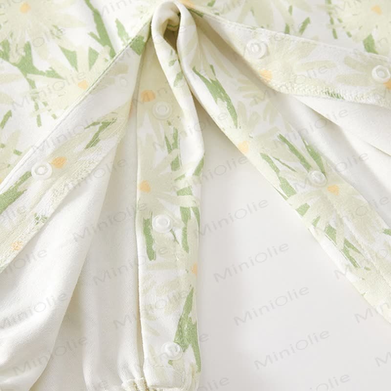 女の子用フラワーグリーンロンパース - image 6