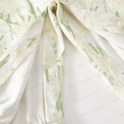 女の子用フラワーグリーンロンパース - image 6