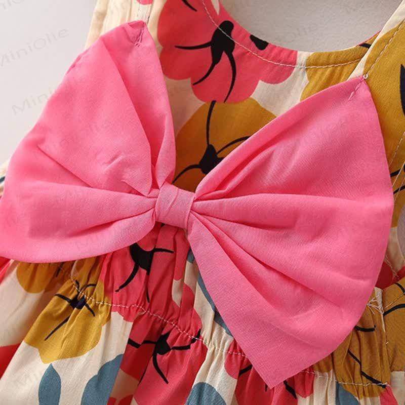 ベビー用蝶結び花柄ドレス（帽子付き） - image 8