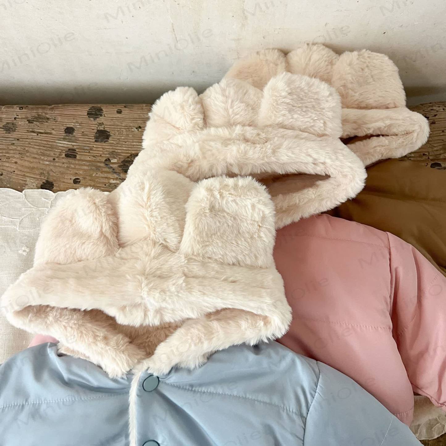 ベビーフリース裏地無地フード付きジャケット - image 7