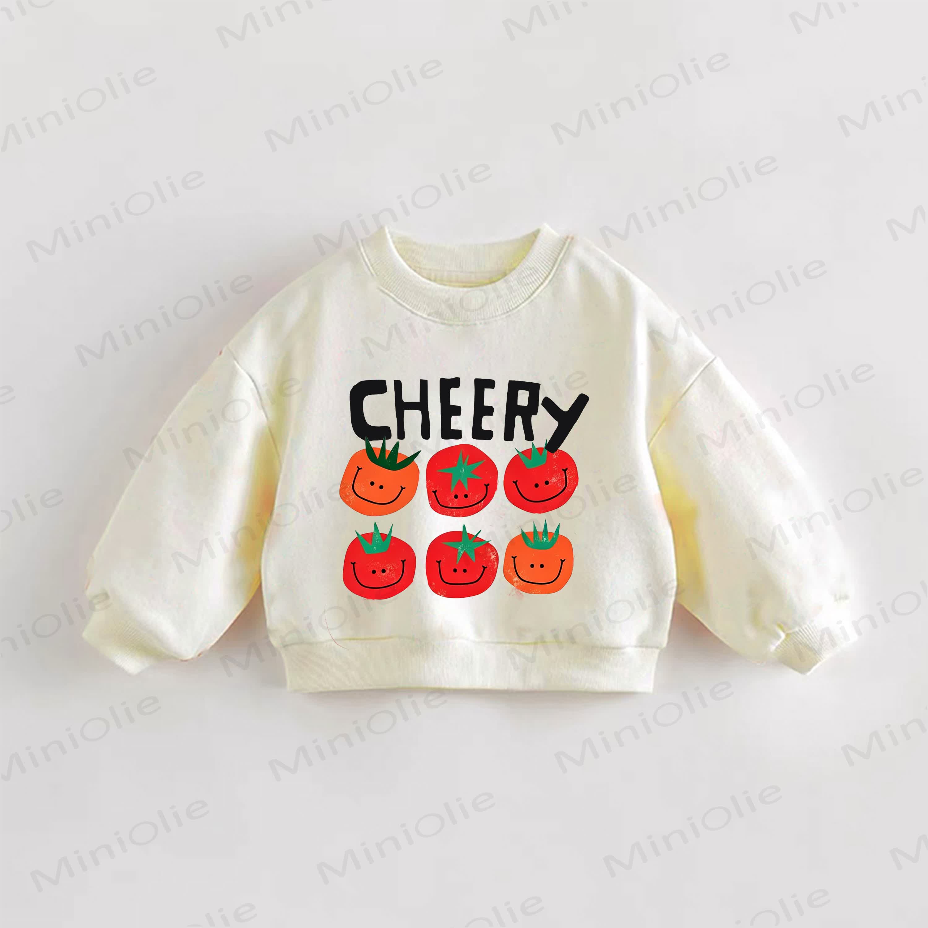 CHEERYベビー幼児用トマト柄スウェットシャツ - クリーム - 3～5歳 - image 1