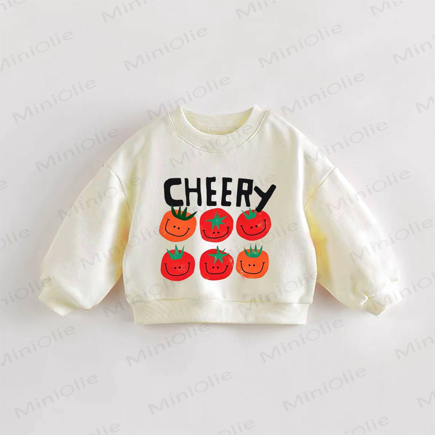 CHEERYベビー幼児用トマト柄スウェットシャツ - クリーム - 3～5歳 - image 1
