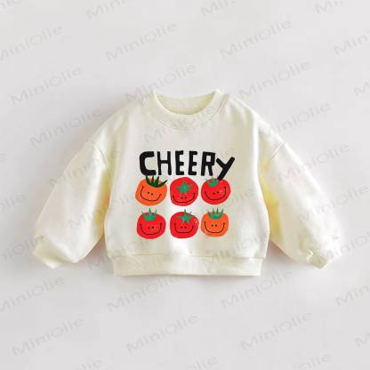 CHEERYベビー幼児用トマト柄スウェットシャツ - クリーム - 3～5歳 - image 1