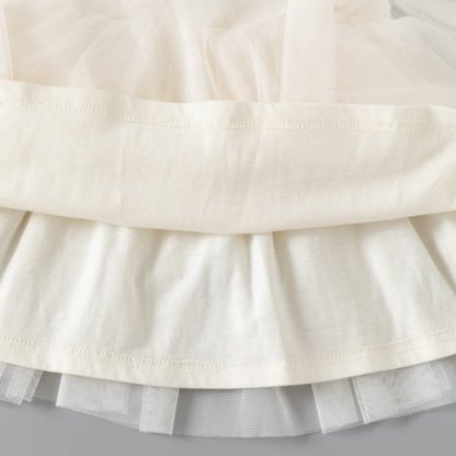 ベビーベージュのレースフリルチュール長袖Dress - image 6