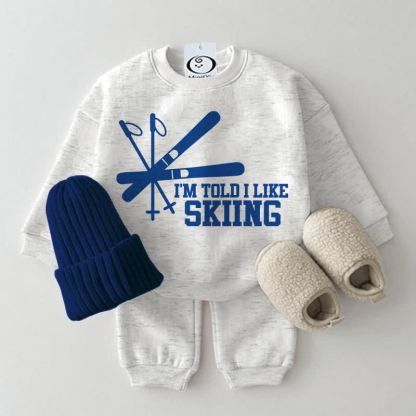 I'M TOLD I LIKE SKIINGベビー用スウェットスーツ 2点セット - ライトグレー - 2～3歳 - image 7