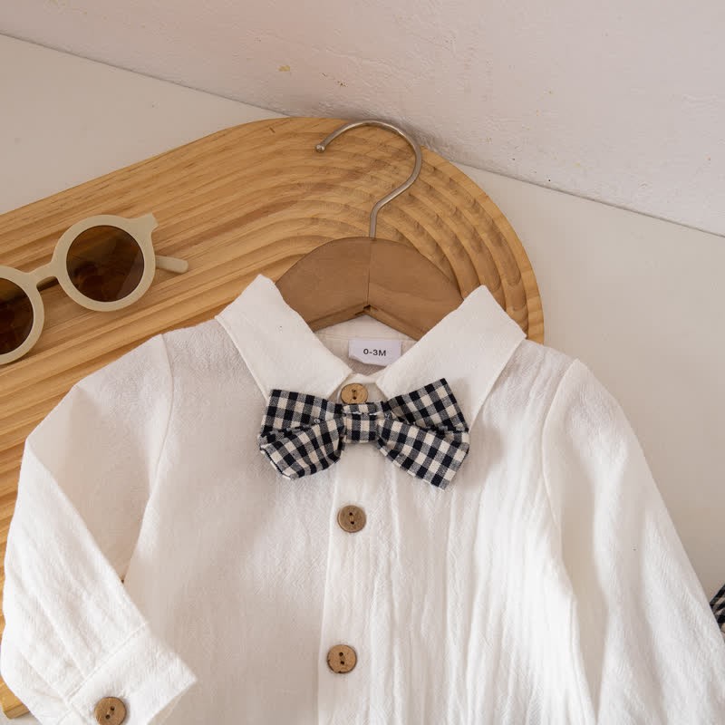 男の子用チェック柄ボディスーツオーバーオール2点セット - image 8