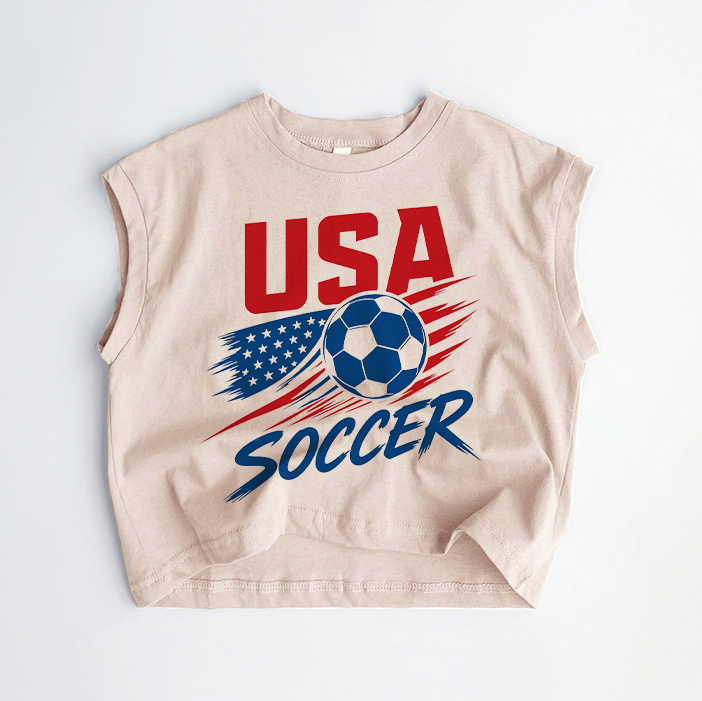 USA SOCCER・幼児用カーキタンクトップ - カーキ - 3～5歳 - image 1
