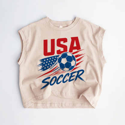 USA SOCCER・幼児用カーキタンクトップ - カーキ - 3～5歳 - image 1