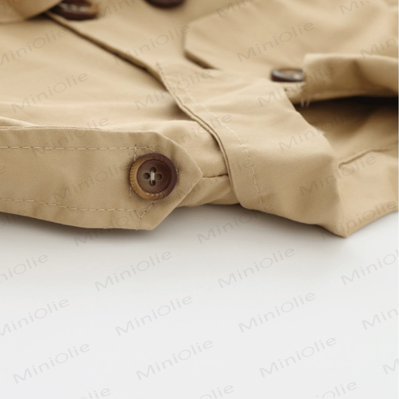 女の子用フリル無地コート - image 2