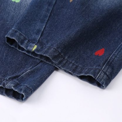 幼児用カラフルハートパッチ付きストレートレッグデニムパンツ - image 12