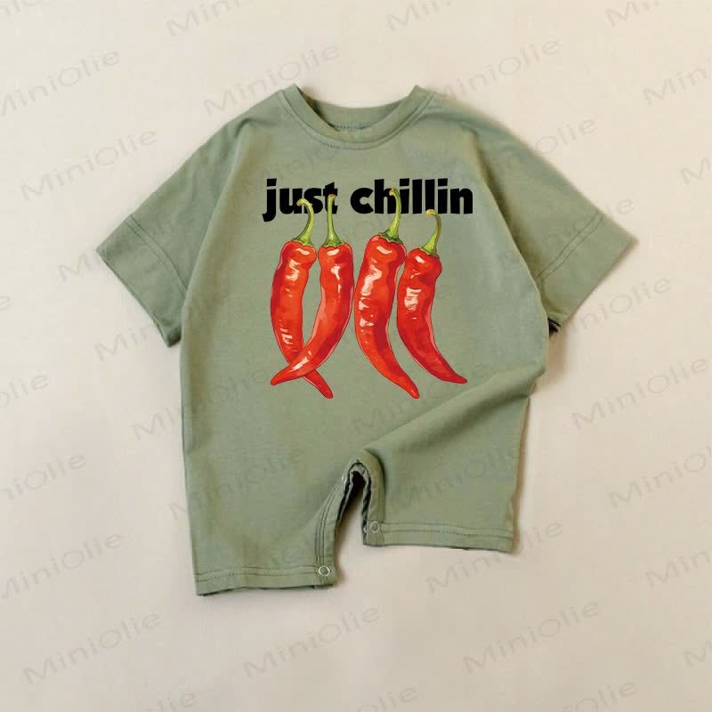 JUST CHILLINベビーグリーンロンパース - 緑 - 18～24ヶ月 - image 1