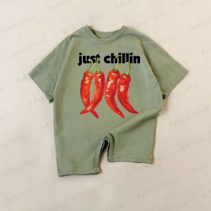 JUST CHILLINベビーグリーンロンパース - 緑 - 18～24ヶ月 - image 1