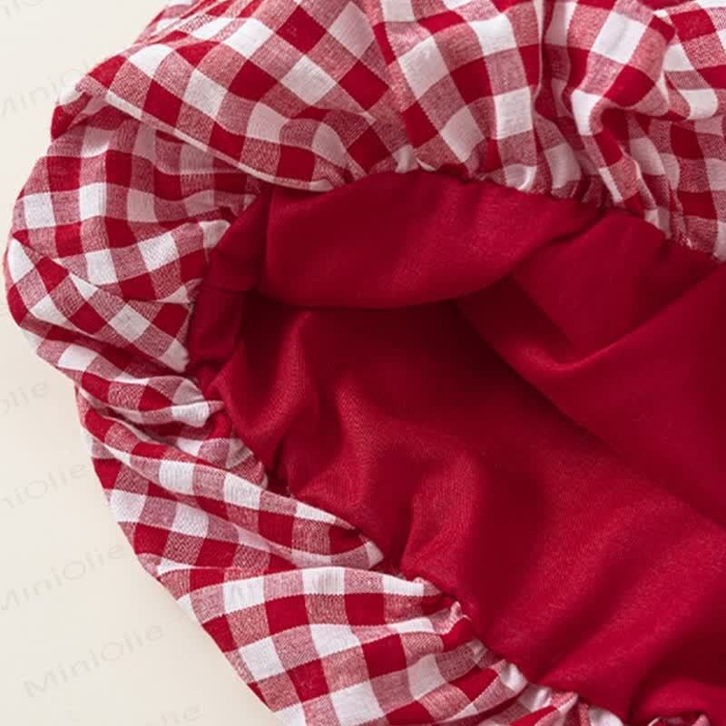 幼児用アップルレッドチェック柄ノースリーブドレス - image 12