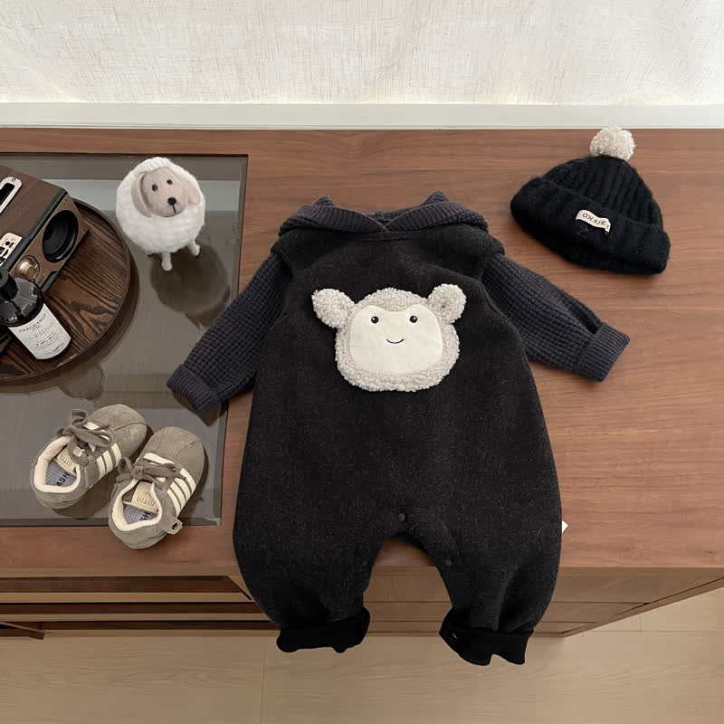 ベビー幼児用モンキーフリースブラックオーバーオール＆セーター - image 3