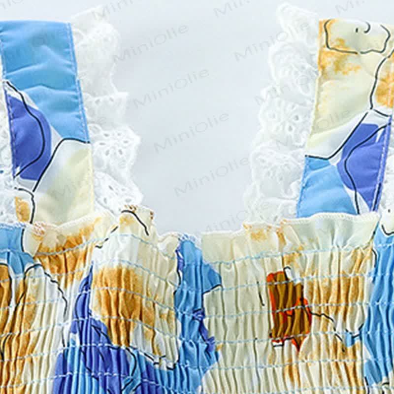 幼児用女の子レース花柄ノースリーブDress - image 7