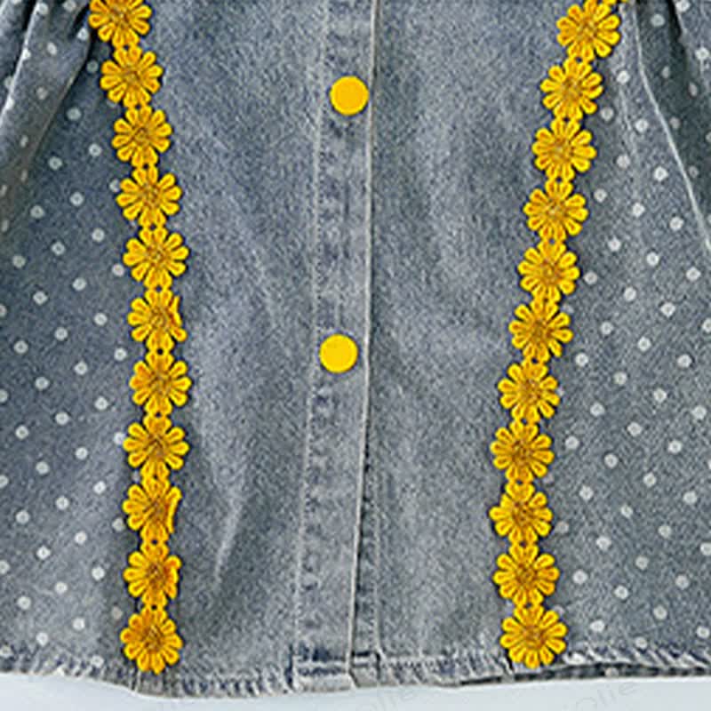 幼児用女の子向けドット柄リボン付き花柄ノースリーブDress - image 8