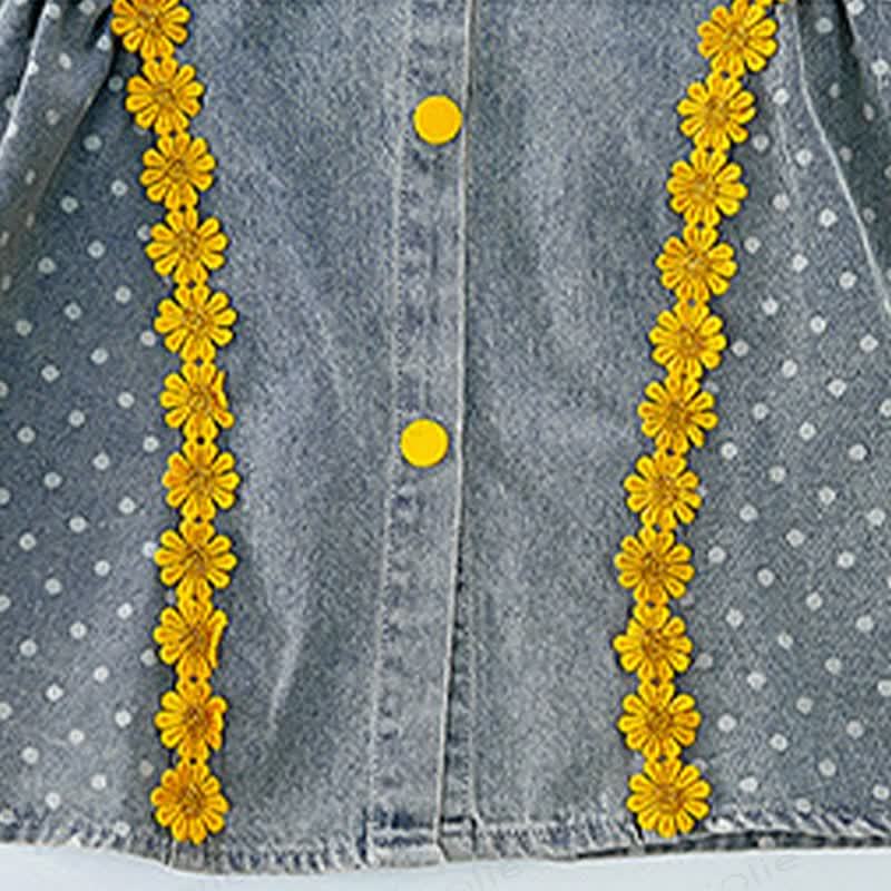 幼児用女の子向けドット柄リボン付き花柄ノースリーブDress - image 8