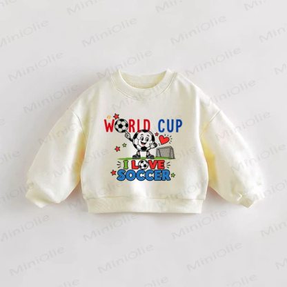 WORLD CUP I LOVE SOCCER幼児用クリームスウェットシャツ - クリーム - 3～5歳 - image 1